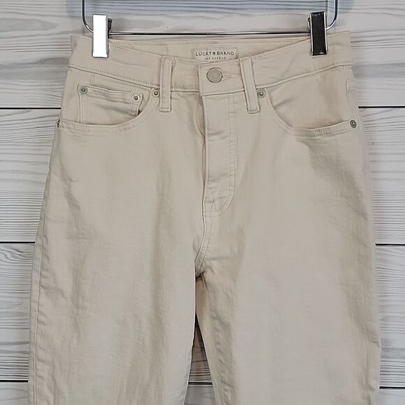 Lucky Brand Bridgette high rise skinny jeans in bone beige Women's Size 4 - Picture 4 of 16